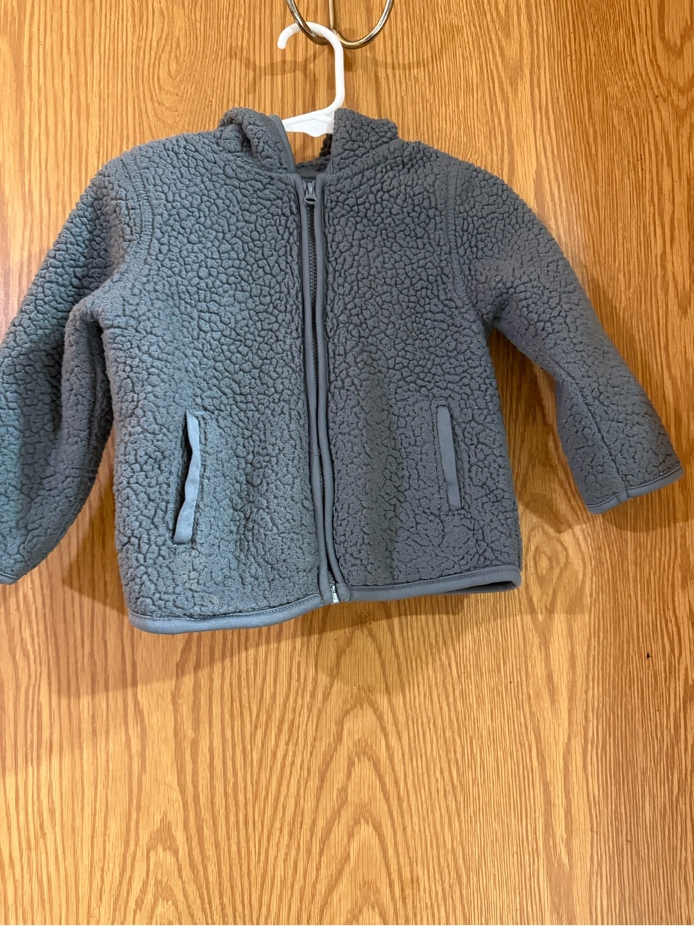 wonder nation Grey Sherpa Hooded Zip Jacket